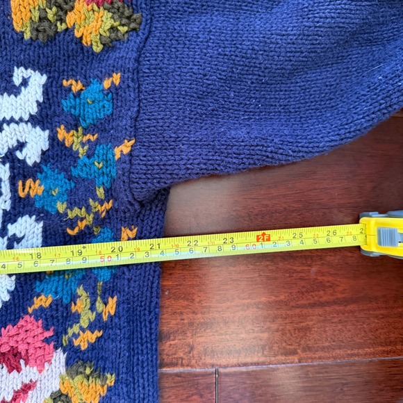VTG Reference Point Floral‎ Sweater Sz L Cottagecore Fair Isle Coastal Grandma - Picture 5 of 6